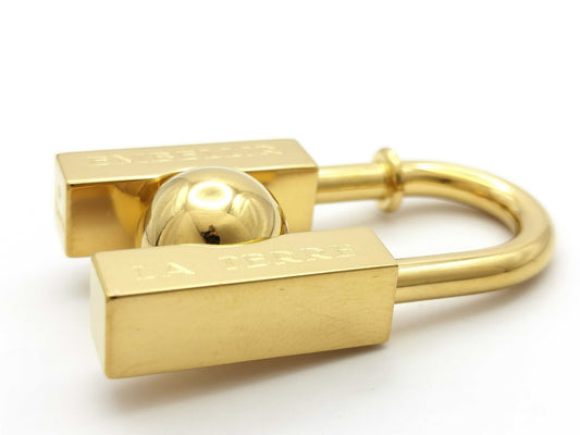 HERMES 2001 Cadena Charm "In Search of the Unknown Beauty of Earth" Gold Other Accessories