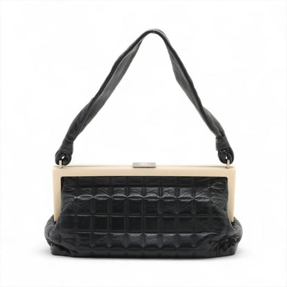CHANEL CHANEL Chocolate Bar Lambskin Clasp Purse Leather Shoulder Bag with Serial Number Seal, Women's MMM CT51-1, Series 7, LEATHER SHOULDER