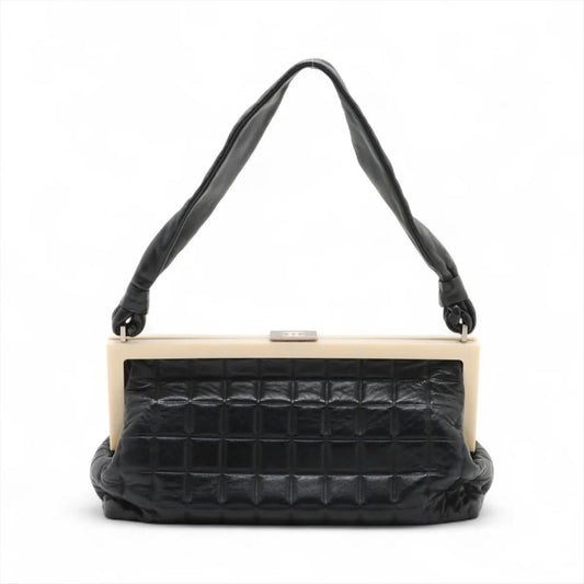 CHANEL CHANEL Chocolate Bar Lambskin Clasp Purse Leather Shoulder Bag with Serial Number Seal, Women's MMM CT51-1, Series 7, LEATHER SHOULDER