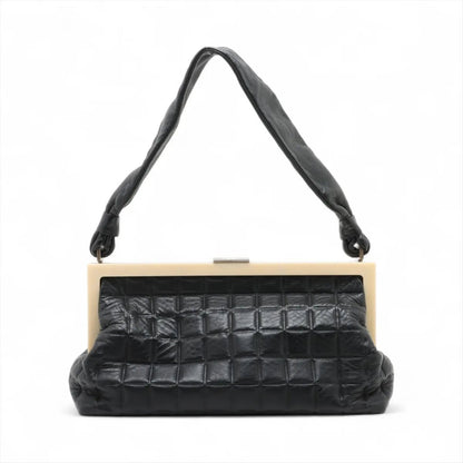 CHANEL CHANEL Chocolate Bar Lambskin Clasp Purse Leather Shoulder Bag with Serial Number Seal, Women's MMM CT51-1, Series 7, LEATHER SHOULDER