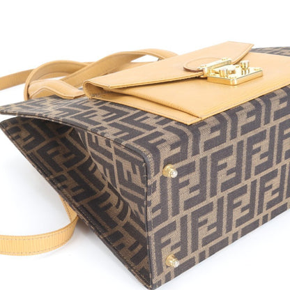 FENDI ZUCCA SHOULDER BAG CANVAS LEATHER 2-WAY SHOULDER BAG Brown Women's RRE CT43-9