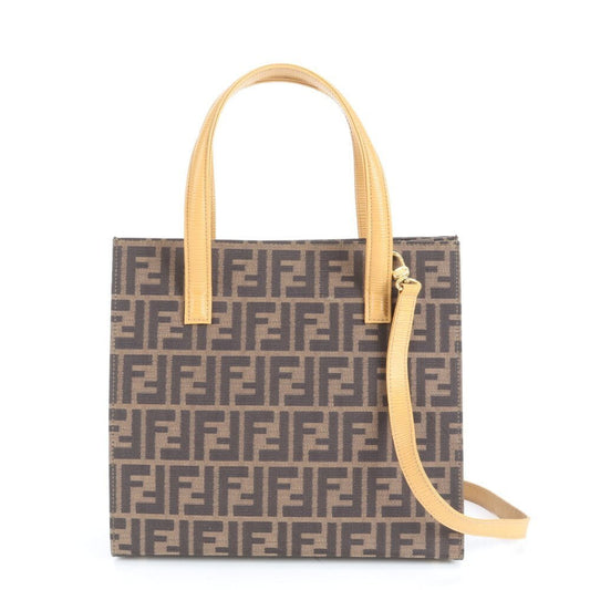 FENDI ZUCCA SHOULDER BAG CANVAS LEATHER 2-WAY SHOULDER BAG Brown Women's RRE CT43-9