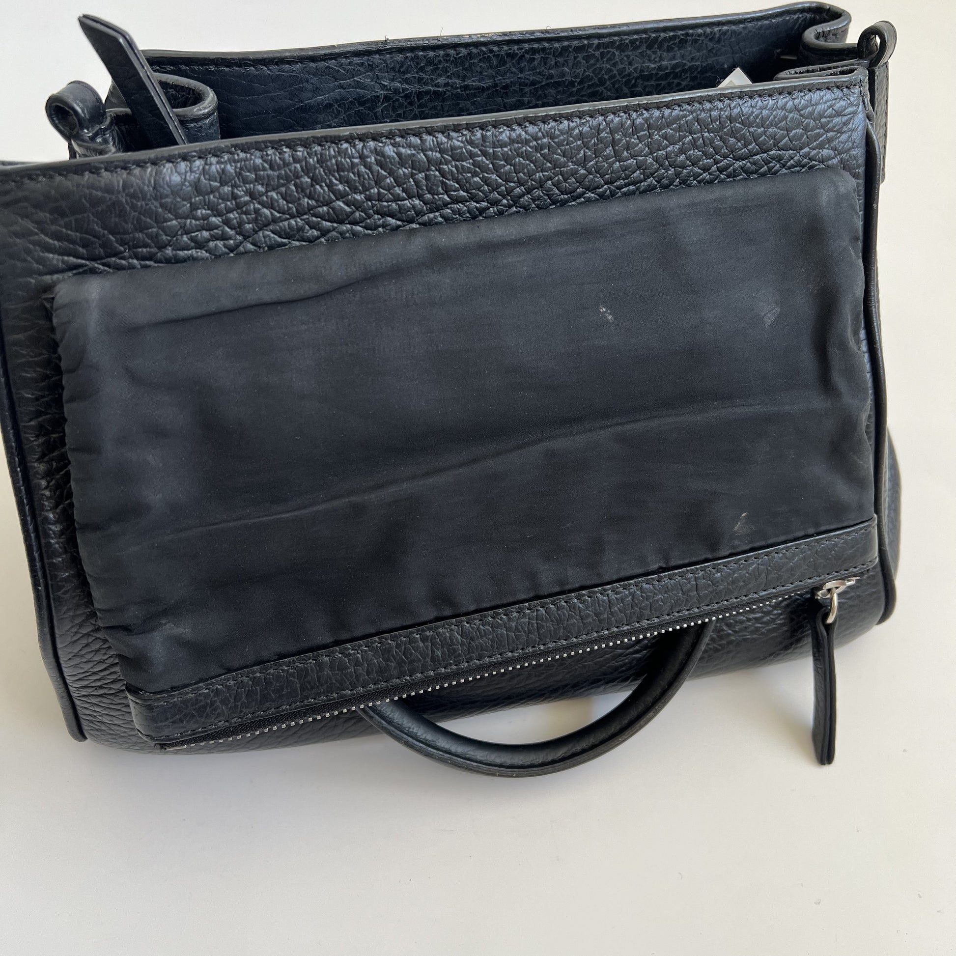 Maison Margiela 5AC Leather Handbag, Stitched Mini Boston Bag, Black