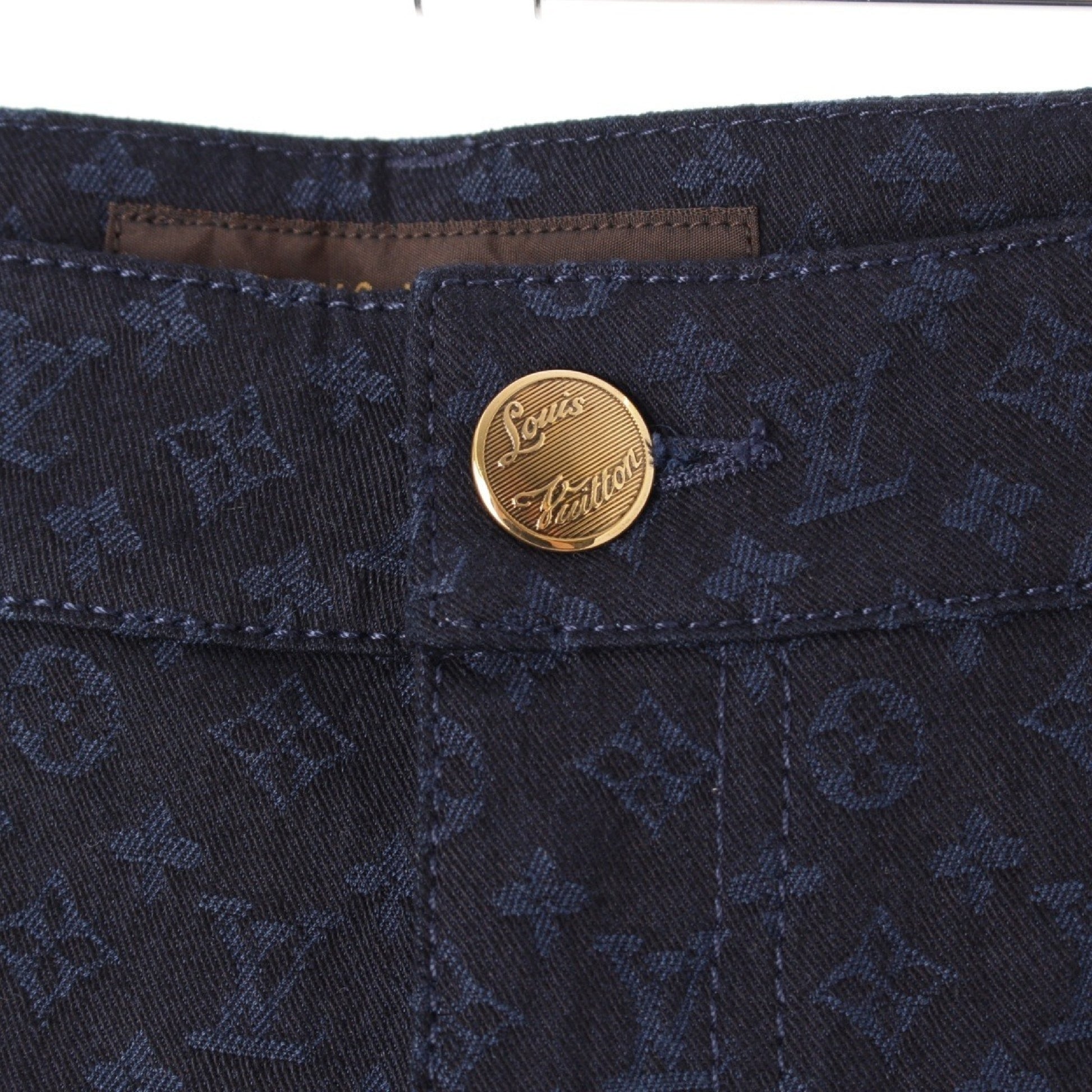 LOUIS VUITTON Denim Monogram Pants RW112W WTPA22B3K Blue Size 34