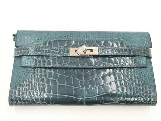 HERMES Kelly Wallet Crocodile Gillies Wallet