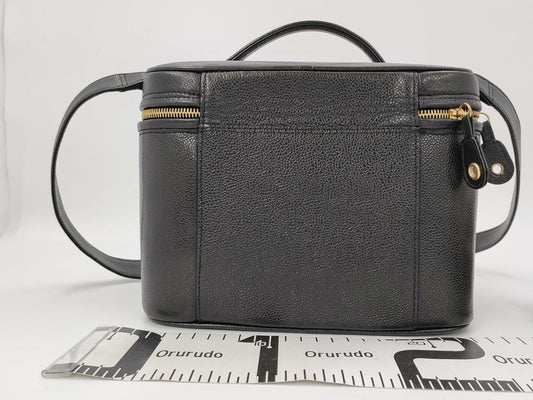 CHANEL Caviar Skin Black Vanity Bag