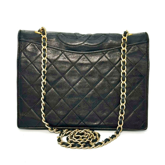 CHANEL Matelasse Coco Mark Lambskin Single Flap Chain Shoulder Bag Black 1108503 Shoulder Bag