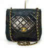 CHANEL Matelasse Lambskin Turnlock Single Flap Chain Shoulder Bag Black 400078 Shoulder Bag