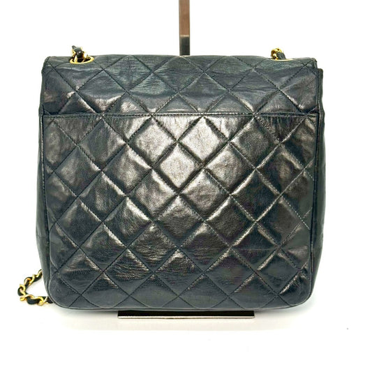 CHANEL Matelasse Lambskin Turnlock Single Flap Chain Shoulder Bag Black 400078 Shoulder Bag