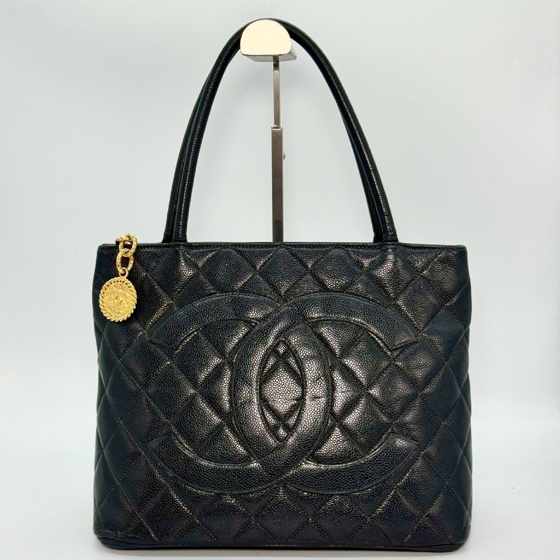 CHANEL Caviar Skin Reissue Tote Bag, Black, No Serial Seal
