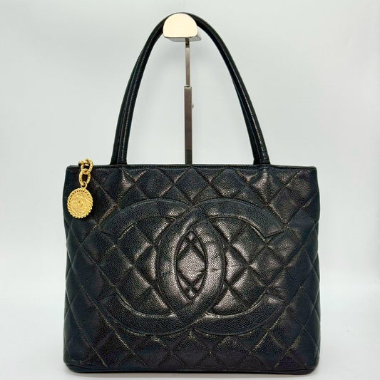 CHANEL Caviar Skin Reissue Tote Bag, Black, No Serial Seal