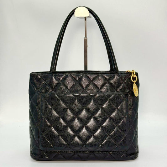 CHANEL Caviar Skin Reissue Tote Bag, Black, No Serial Seal