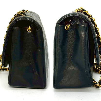 CHANEL Matelasse Diana Flap Chain Shoulder Bag, Black, with Serial Seal Remnants