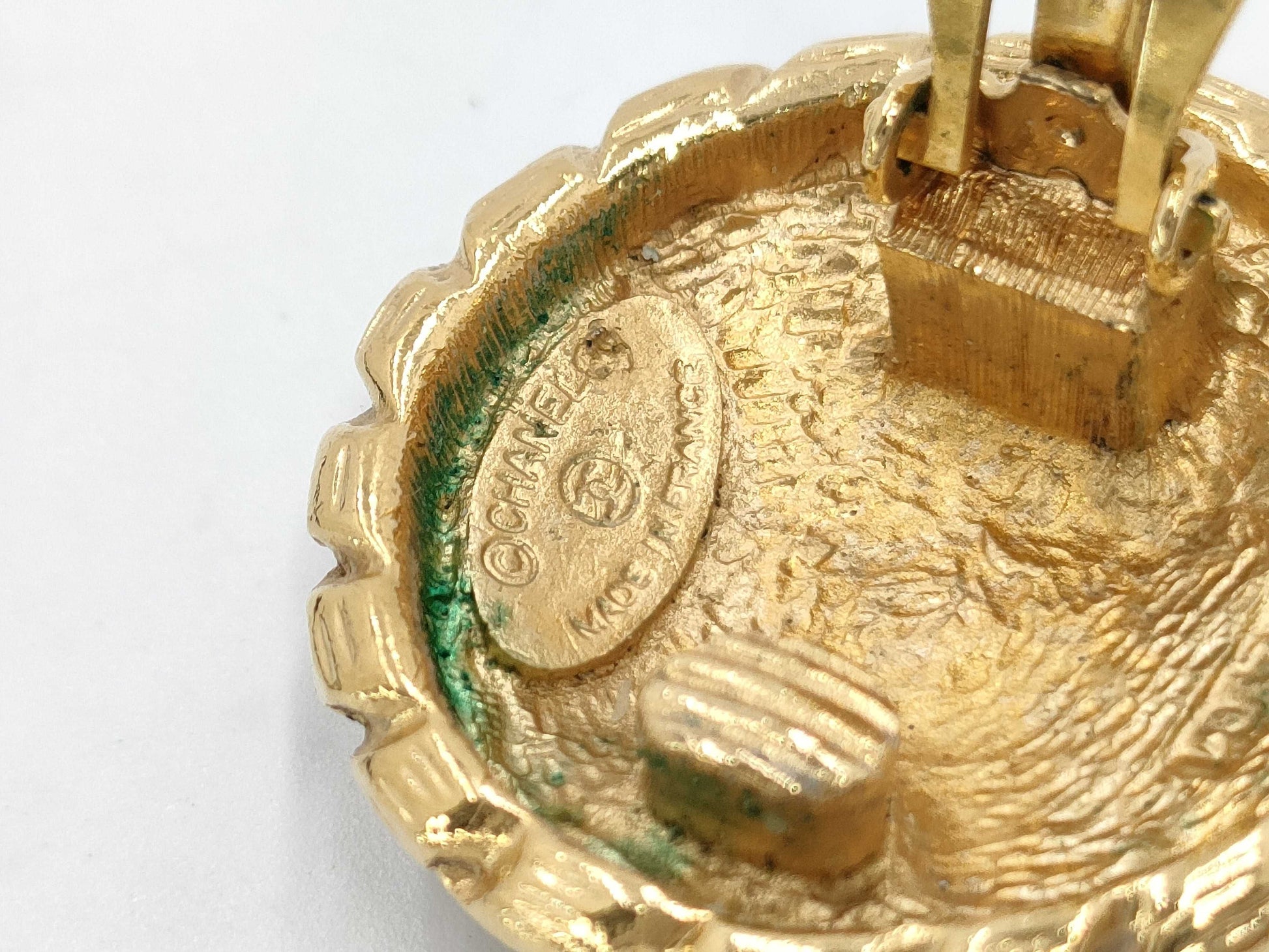 CHANEL Coco Mark Round Gold Yg Earrings