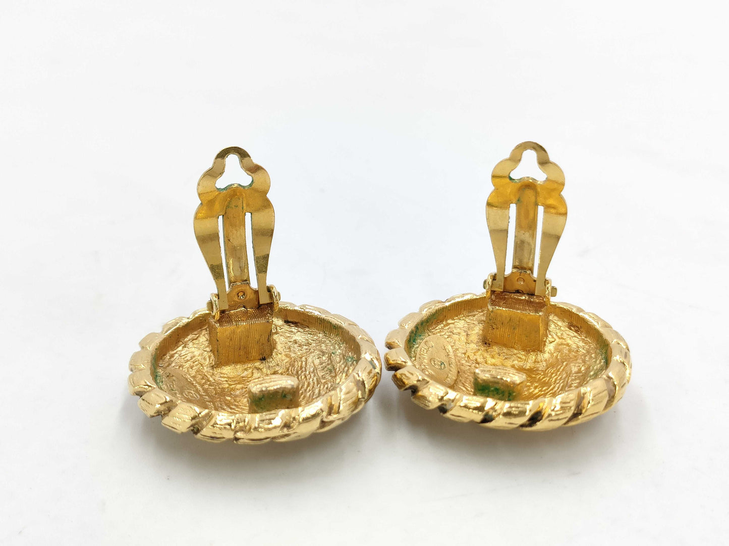CHANEL Coco Mark Round Gold Yg Earrings