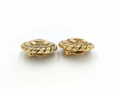 CHANEL Coco Mark Round Gold Yg Earrings