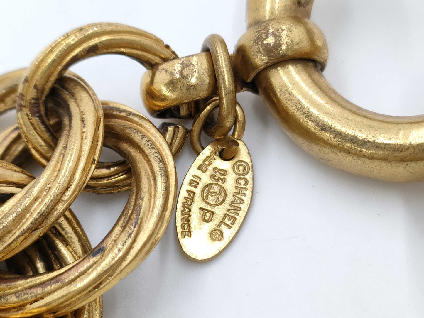 CHANEL Round Coco Double Ring Vintage Gold BL Bracelet/Bangle