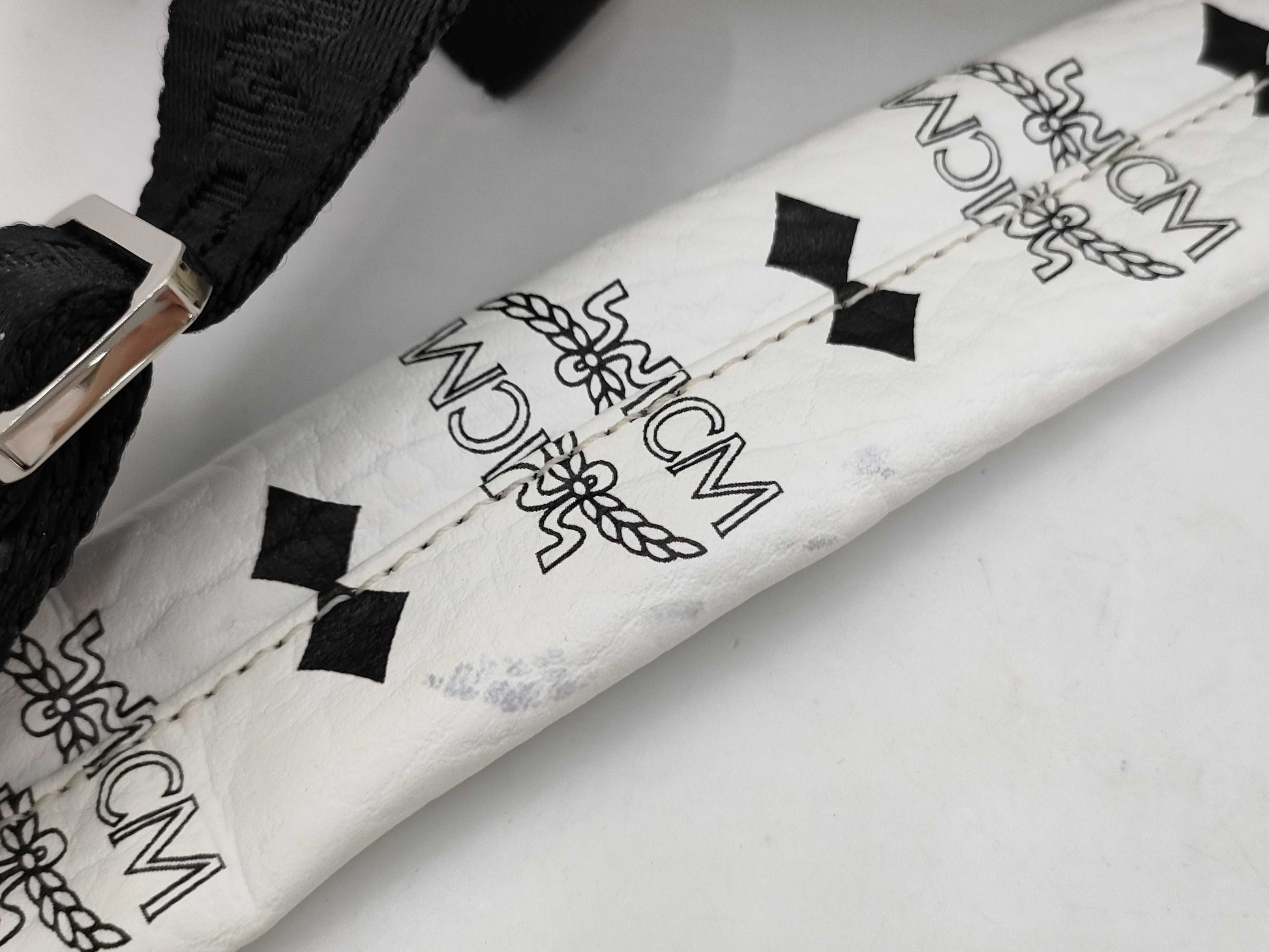 MCM Starkback Backpack, Small, Leather, White, MMK5AVE19WT001