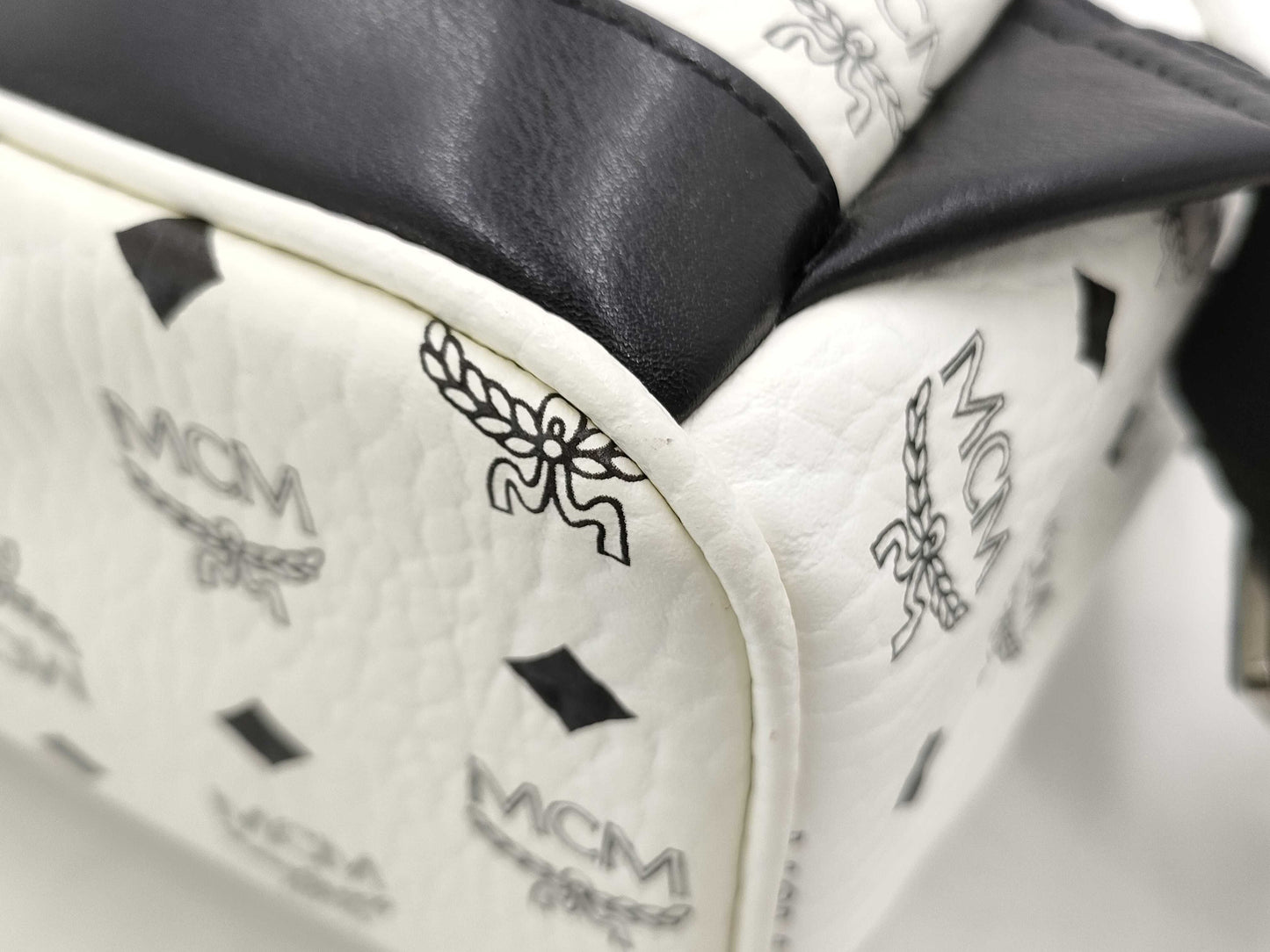 MCM Starkback Backpack, Small, Leather, White, MMK5AVE19WT001