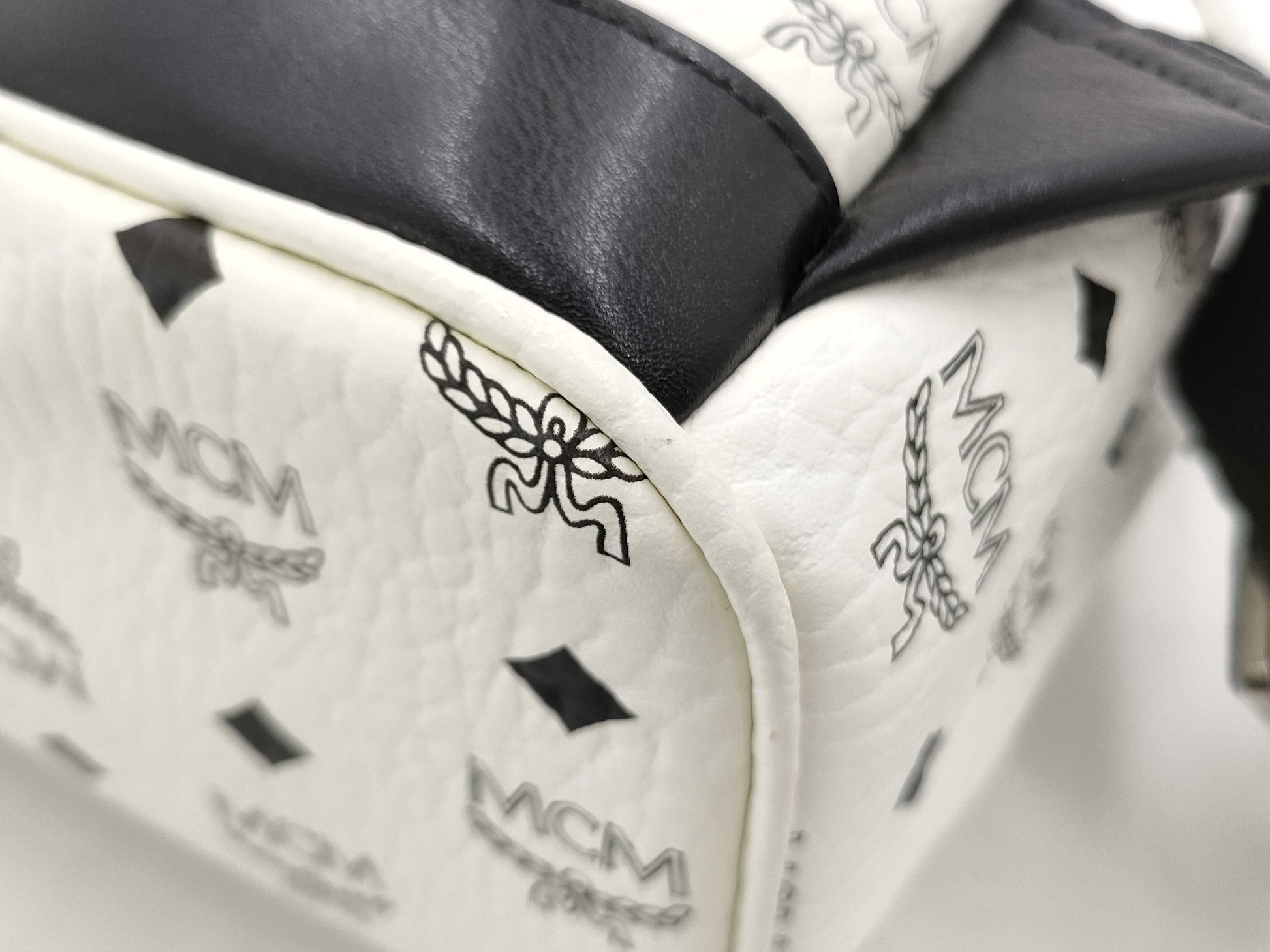 MCM Starkback Backpack, Small, Leather, White, MMK5AVE19WT001