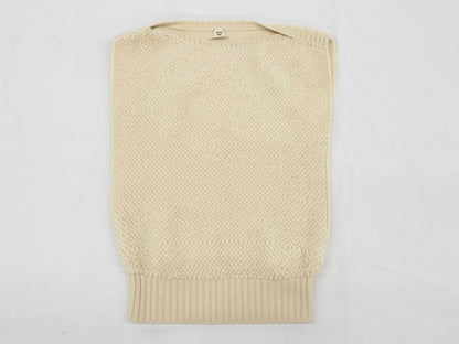 HERMES Knitted Vest Cashmere White Top