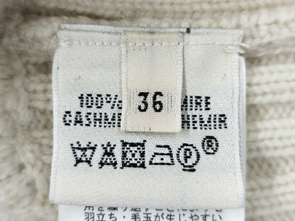 HERMES Knitted Vest Cashmere White Top