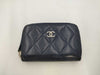 CHANEL Matelasse Coin Case, Lambskin with Silver Hardware, Navy Blue, 22609509