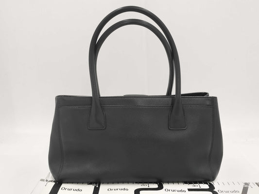 CHANEL Executive Turnlock Coco Mark Tote Bag, Black Leather, 18th Series [Sealed]