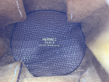 HERMES Vespa Pouch, Brown Leather with Gold Hardware, Size C