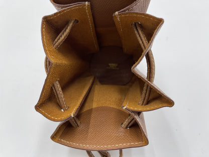 HERMES Vespa Pouch, Brown Leather with Gold Hardware, Size C