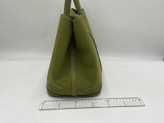 HERMES Garden Party □J Green Tote Bag