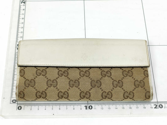 GUCCI GG Canvas Long Wallet with Heart Pattern