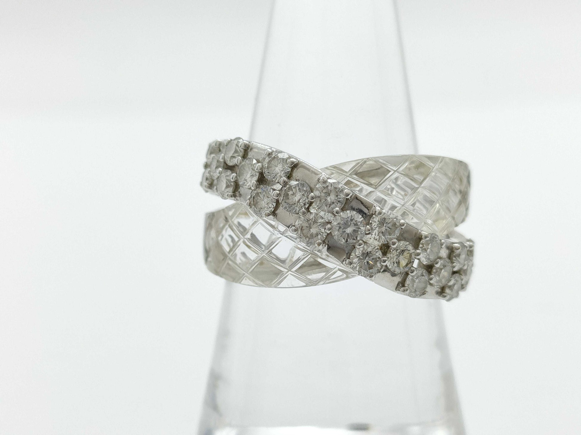 Jeunet Transparent Stone D1.35ct WG 750 13.9g Ring 