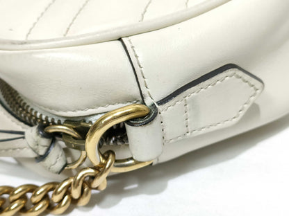 GUCCI ID-Gucci Leather Marmont Shoulderbag 18cm GHW #448065-204991 Shoulder Bag