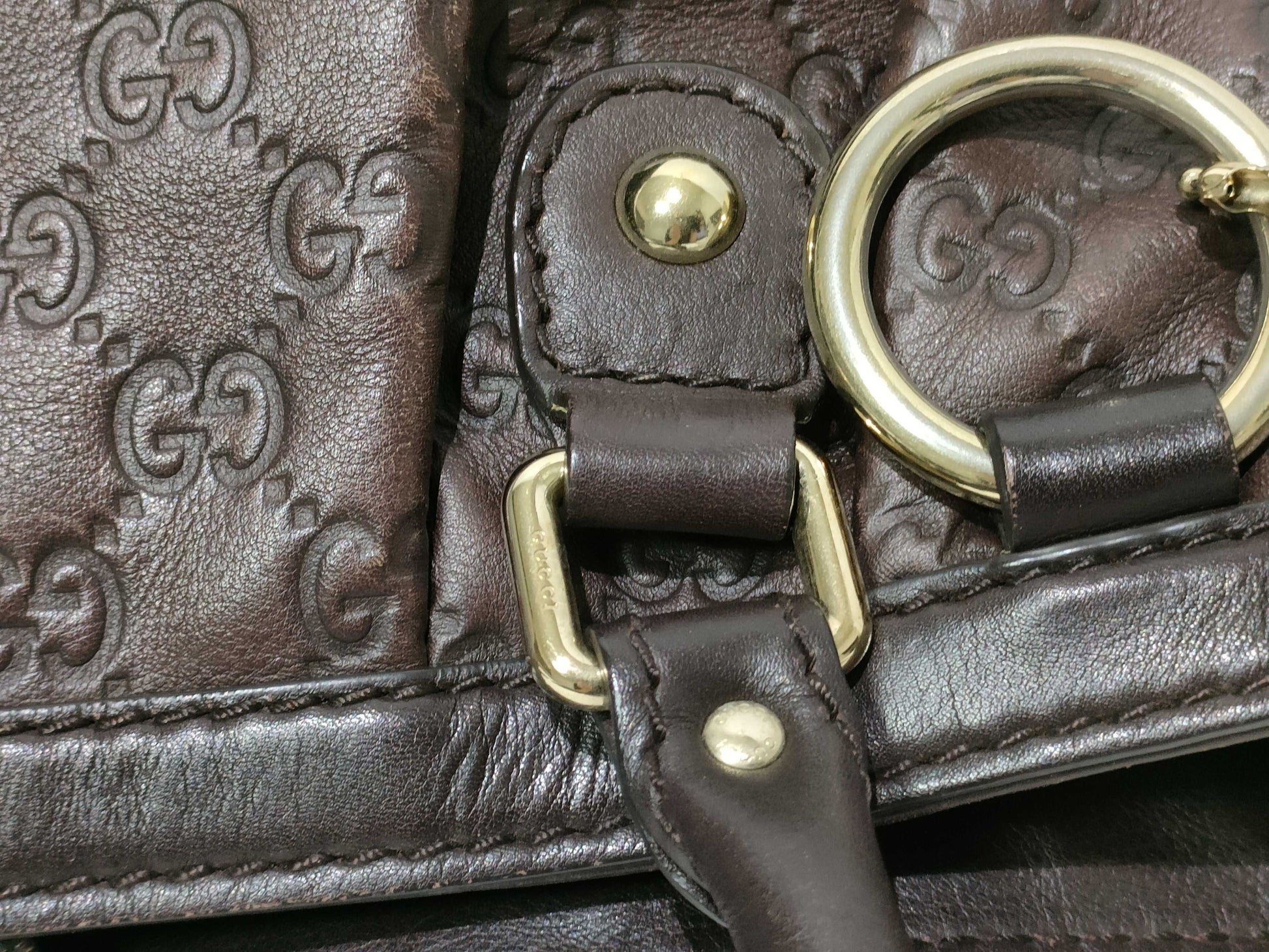 GUCCI SG-Gucci Guccissima Sukey Leather Tote bag Brown 296835 Handbag