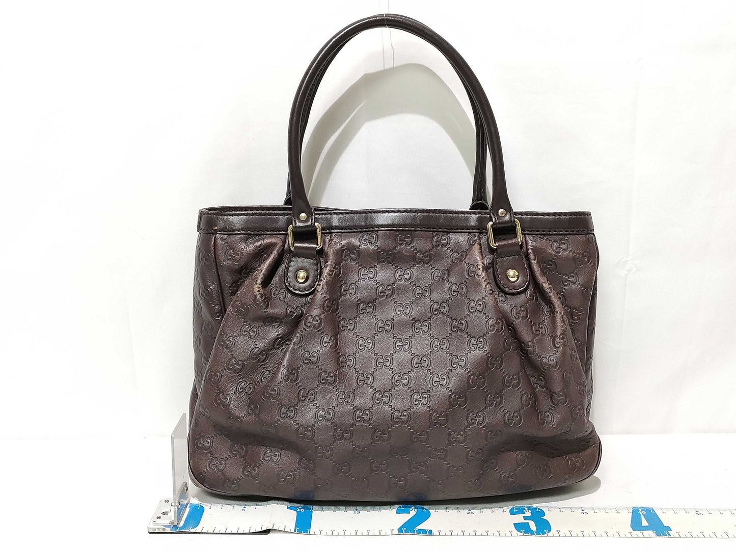 GUCCI SG-Gucci Guccissima Sukey Leather Tote bag Brown 296835 Handbag