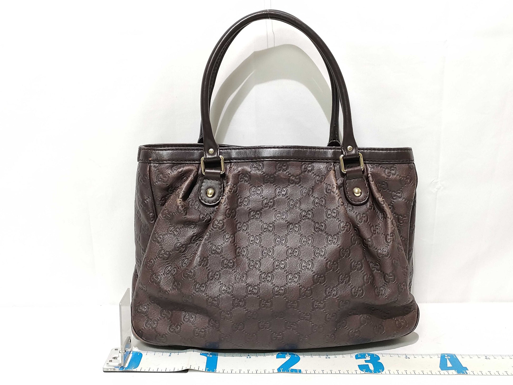 GUCCI SG-Gucci Guccissima Sukey Leather Tote bag Brown 296835 Handbag