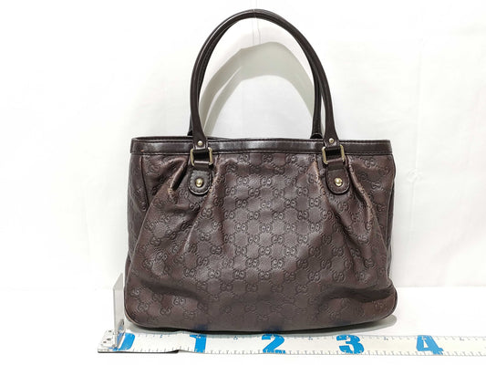 GUCCI SG-Gucci Guccissima Sukey Leather Tote bag Brown 296835 Handbag