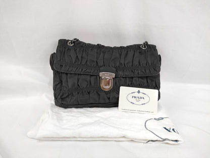 PRADA Nylon SG-Prada Tessuto Gaufre Sling Bag Black BR4609 Shoulder Bag