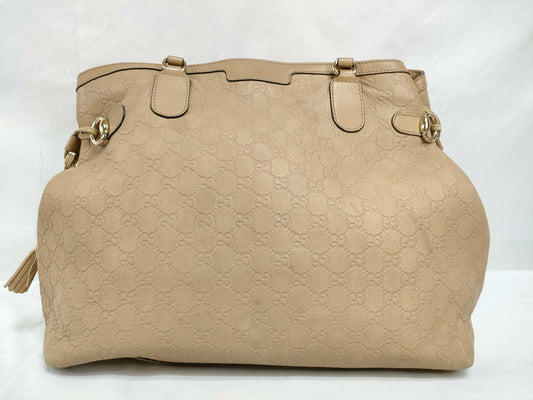 GUCCI GG ID - Gucci GG Leather Tote Bag 232969 Handbag