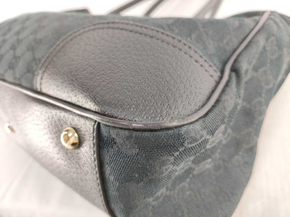 GUCCI SG-Gucci GG Canvas Canvas & Leather Tote bag Black 163805 Tote Bag