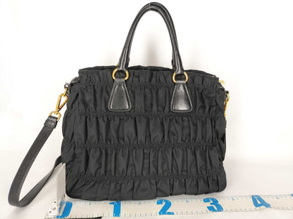 PRADA Tesuto 2-Way Handbag Black B1336M Handbag