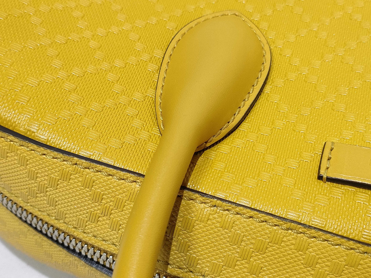 GUCCI ID-Gucci Diamante Leather Hand Bag Yellow 354332 Handbag
