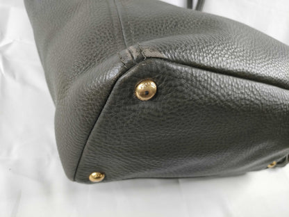 PRADA SG-Prada Vitello Daino Leather 2way handbag Grey BN2435 handbag