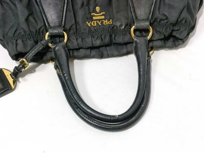 PRADA Nylon SG-Prada Tessuto nylon x leather 2 Way Handbag Black BN1336 Handbag