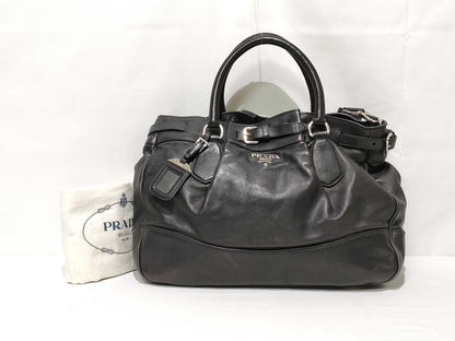PRADA SG - Prada Leather Shoulder bag Black Handbag