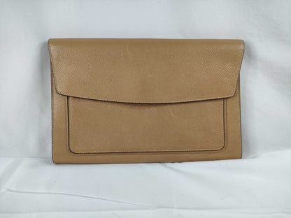 Delbo Leather Clutch Bag Brown Clutch Bag