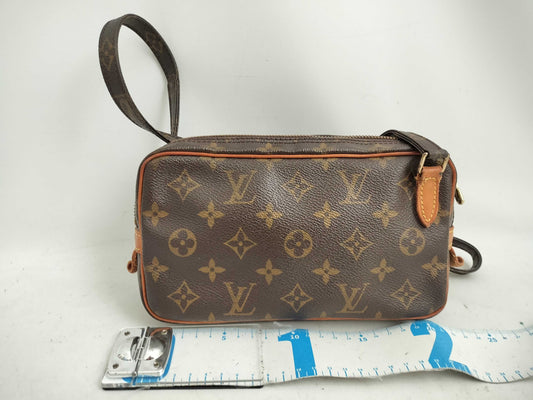 LOUIS VUITTON Monogram Vuitton Monogram Pochette Marley Bandriere M51828 Brown SL0978 Shoulder Bag