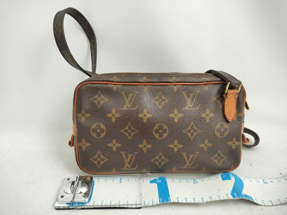 LOUIS VUITTON Monogram Vuitton Monogram Pochette Marley Bandriere M51828 Brown SL0978 Shoulder Bag