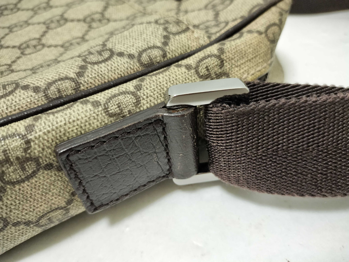 GUCCI GG Supreme Gucci GG Supreme PVCx Leather Shoulder Bag Beige 122754 Shoulder Bag